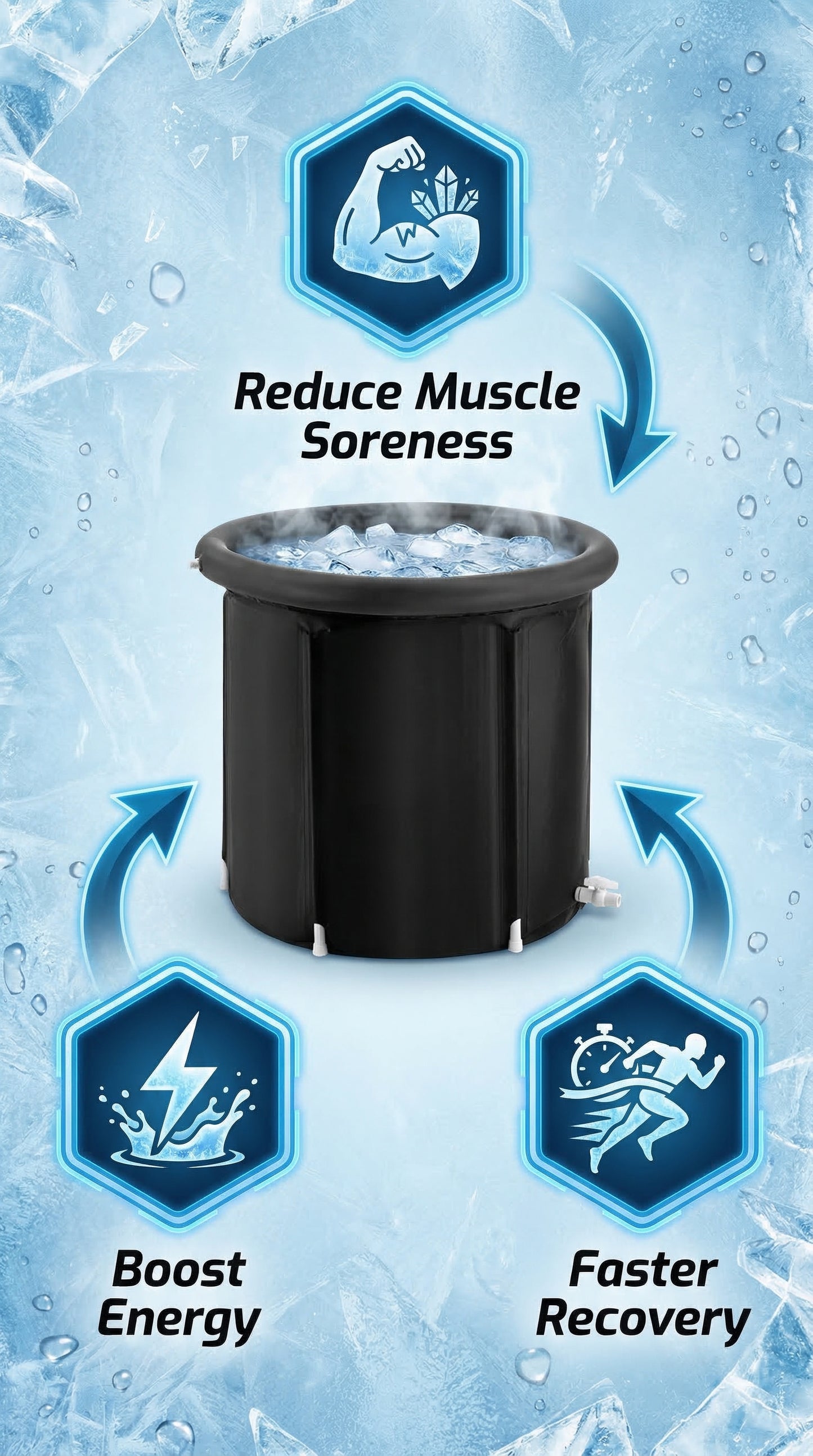 Portable Cold Plunge Ice Bath Tub – Athlete Recovery & Cold Therapy